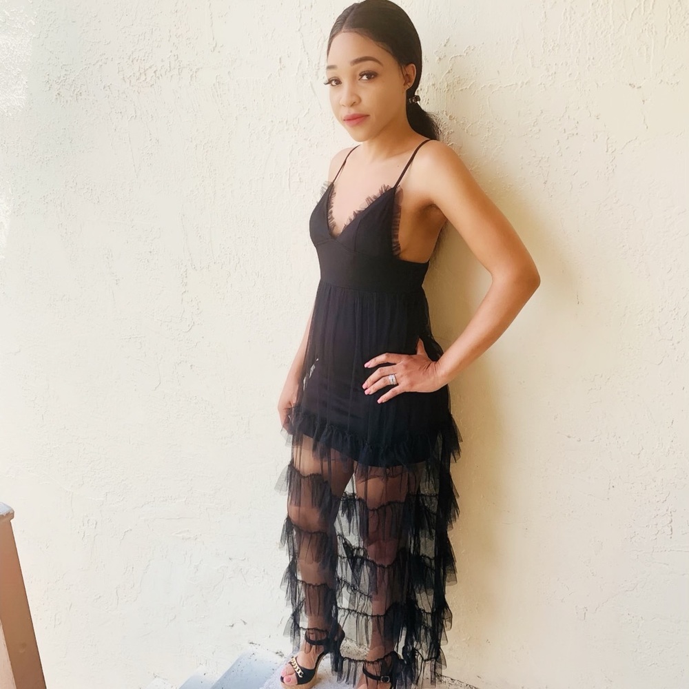 Beautiful black dress.